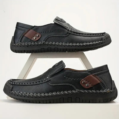 Men's Loafers Leather Hand-Stitched Casual Shoes